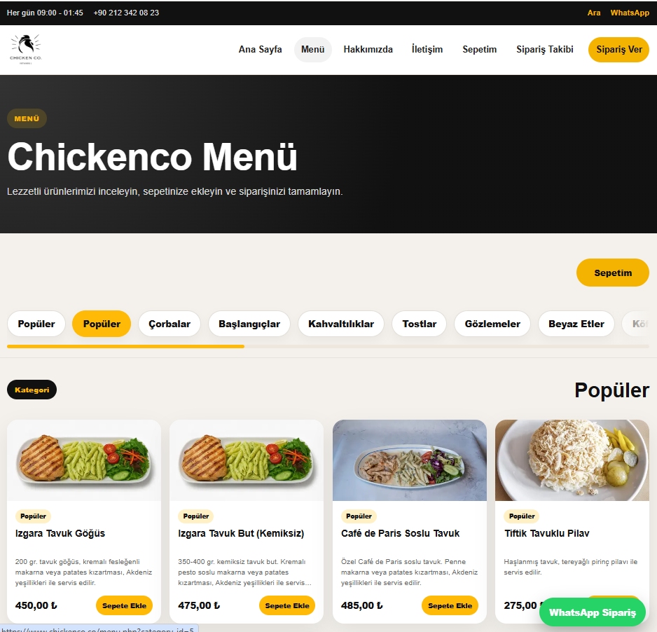Chickenco QR Menü