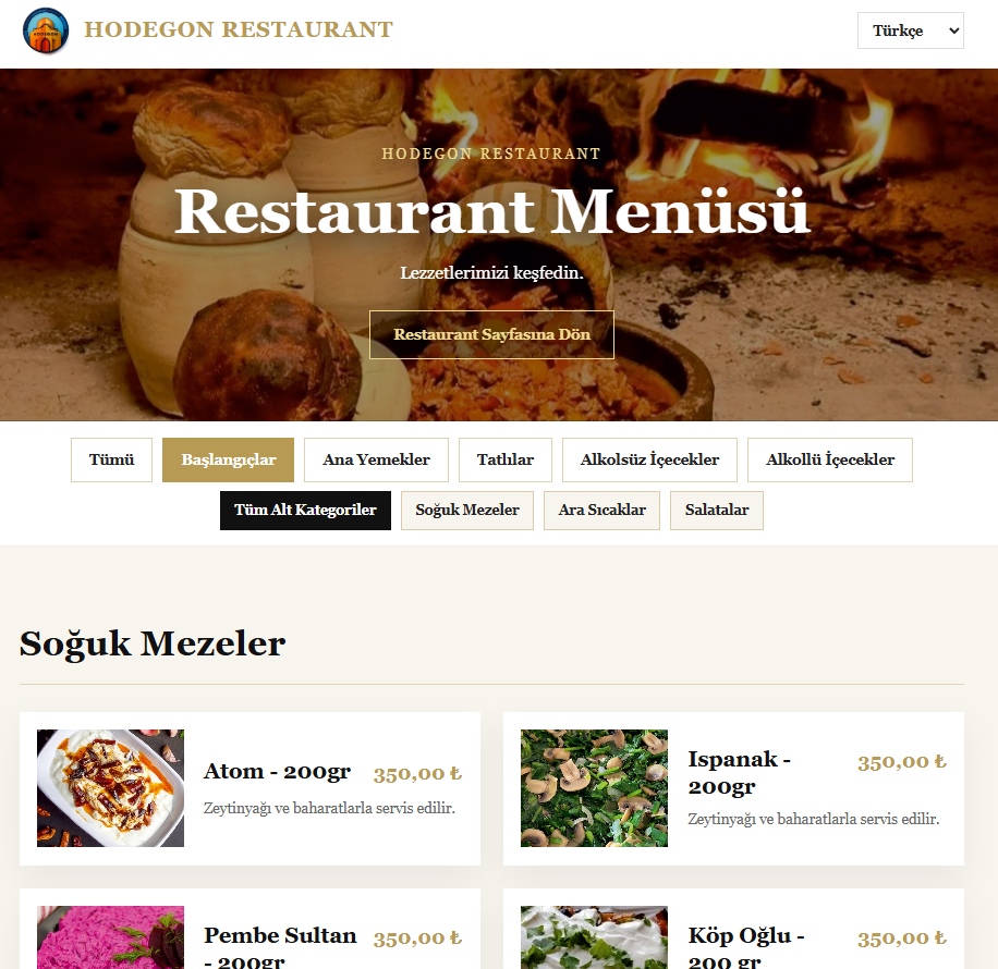 Hodegon Restaurant QR Menü